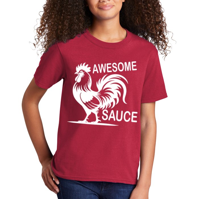 Awesome Sauce With Picture Of Rooster Kids T-Shirt
