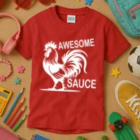 Awesome Sauce With Picture Of Rooster Kids T-Shirt
