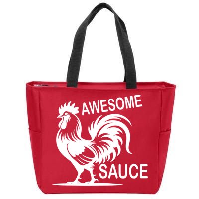 Awesome Sauce With Picture Of Rooster Zip Tote Bag