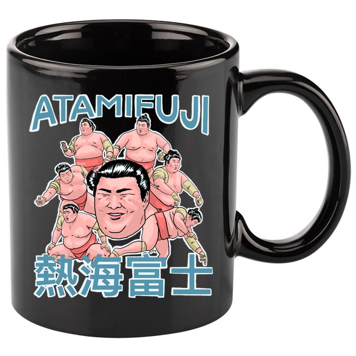 Atamifuji Sumo Wrestler Japan 熱海富士 相撲 11oz C Handle Ceramic Mug