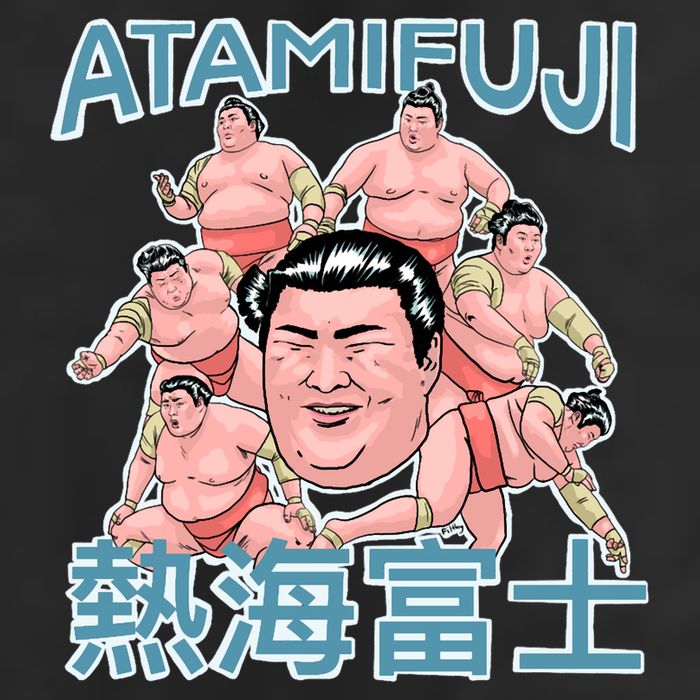 Atamifuji Sumo Wrestler Japan 熱海富士 相撲 11oz C Handle Ceramic Mug
