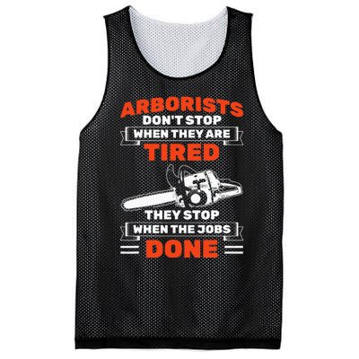 Arborists Stop When Job Is Done Tree Work Arborist Mesh Reversible Basketball Jersey Tank