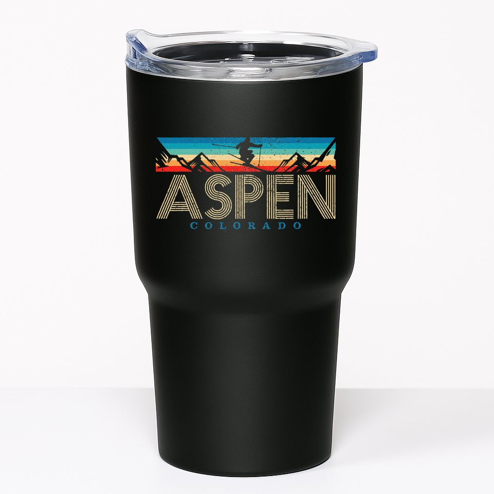 Aspen Skiing Winter Sport Colorado Ski Souvenir Tumbler