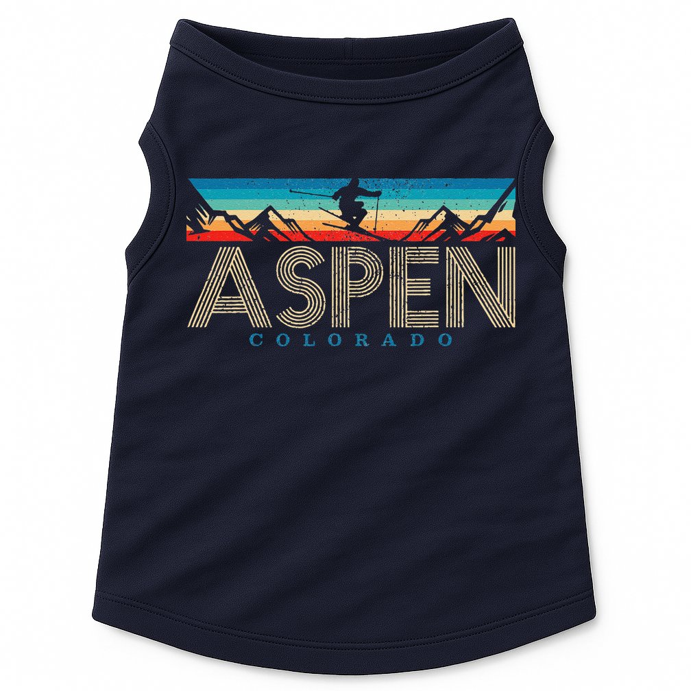 Aspen Skiing Winter Sport Colorado Ski Souvenir Doggie Tank