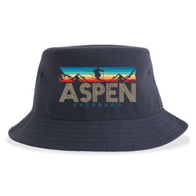Aspen Skiing Winter Sport Colorado Ski Souvenir Sustainable Bucket Hat