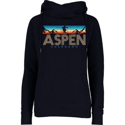 Aspen Skiing Winter Sport Colorado Ski Souvenir Womens Funnel Neck Pullover Hood