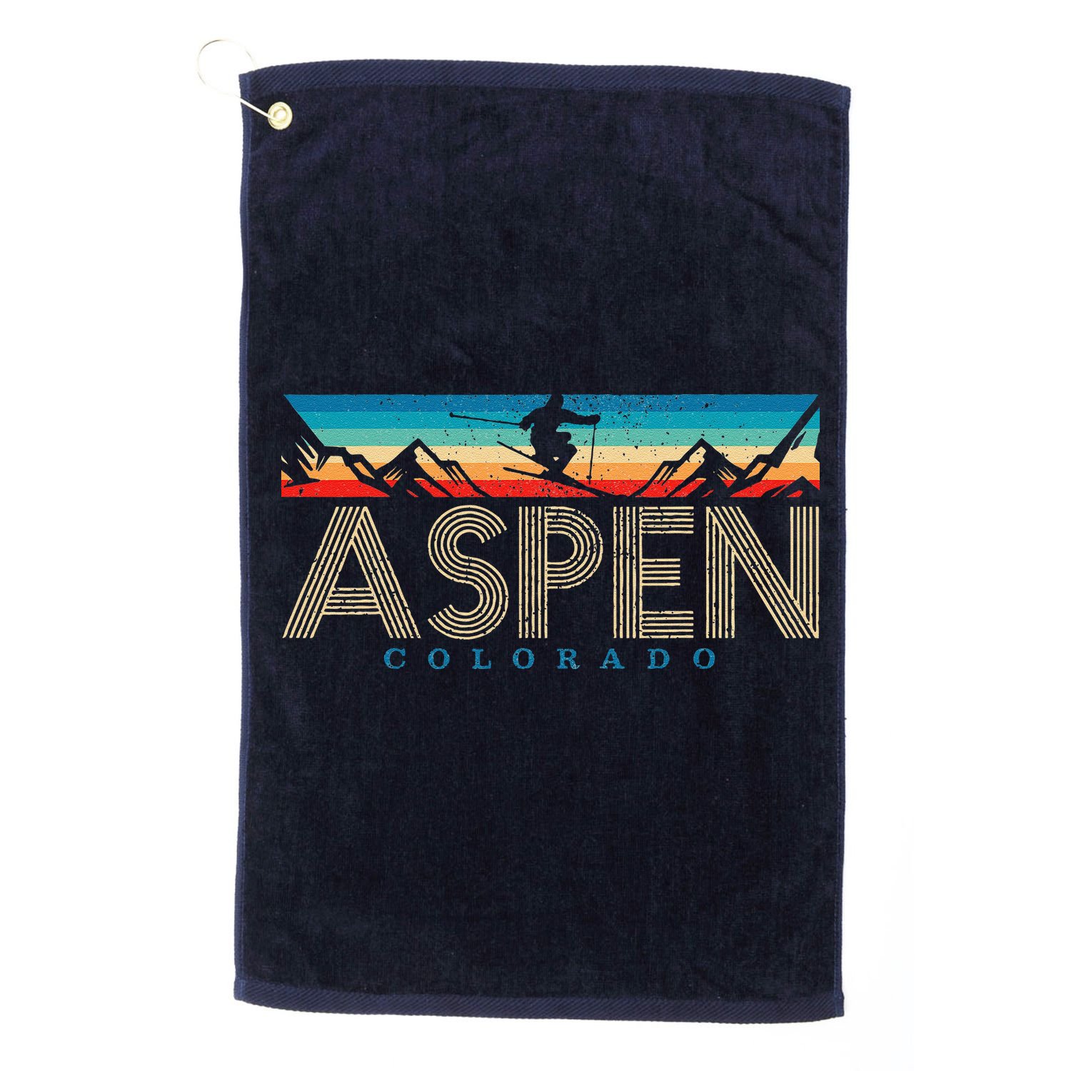 Aspen Skiing Winter Sport Colorado Ski Souvenir Golf Towel