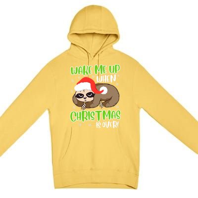 Antichristmas Sloth Wake Me Up Ugly Christmas Meaningful Gift Premium Pullover Hoodie