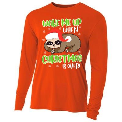 Antichristmas Sloth Wake Me Up Ugly Christmas Meaningful Gift Cooling Performance Long Sleeve Crew