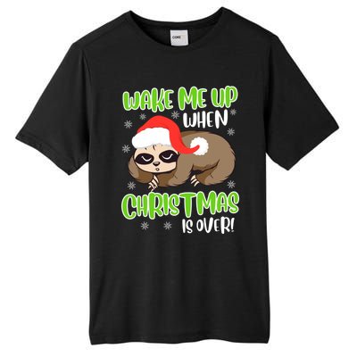 Antichristmas Sloth Wake Me Up Ugly Christmas Meaningful Gift Tall Fusion ChromaSoft Performance T-Shirt