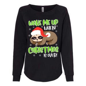 Antichristmas Sloth Wake Me Up Ugly Christmas Meaningful Gift Womens California Wash Sweatshirt