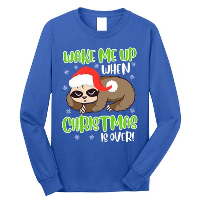 Antichristmas Sloth Wake Me Up Ugly Christmas Meaningful Gift Long Sleeve Shirt