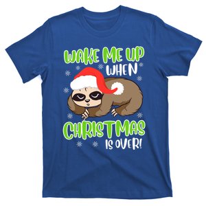 Antichristmas Sloth Wake Me Up Ugly Christmas Meaningful Gift T-Shirt