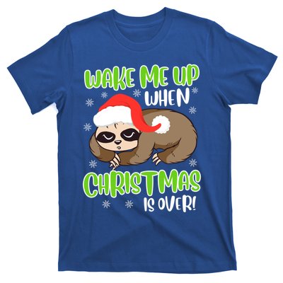 Antichristmas Sloth Wake Me Up Ugly Christmas Meaningful Gift T-Shirt