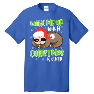 Antichristmas Sloth Wake Me Up Ugly Christmas Meaningful Gift Tall T-Shirt