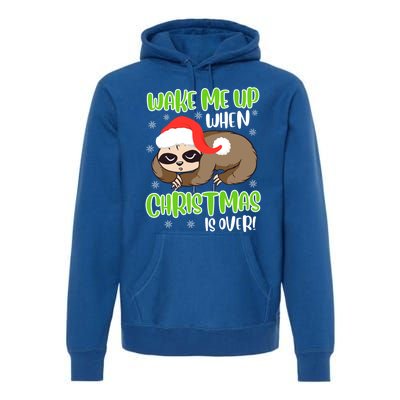 Antichristmas Sloth Wake Me Up Ugly Christmas Meaningful Gift Premium Hoodie