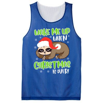 Antichristmas Sloth Wake Me Up Ugly Christmas Meaningful Gift Mesh Reversible Basketball Jersey Tank