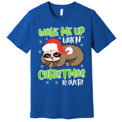 Antichristmas Sloth Wake Me Up Ugly Christmas Meaningful Gift Premium T-Shirt