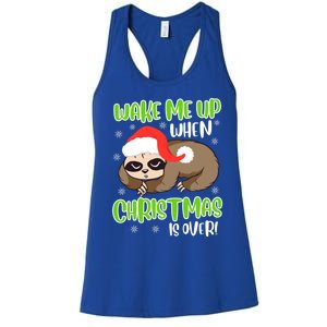 Antichristmas Sloth Wake Me Up Ugly Christmas Meaningful Gift Women's Racerback Tank