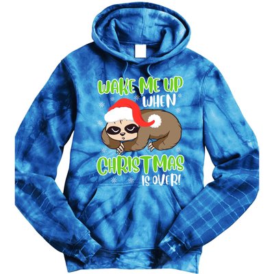 Antichristmas Sloth Wake Me Up Ugly Christmas Meaningful Gift Tie Dye Hoodie