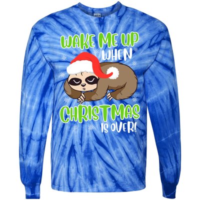 Antichristmas Sloth Wake Me Up Ugly Christmas Meaningful Gift Tie-Dye Long Sleeve Shirt