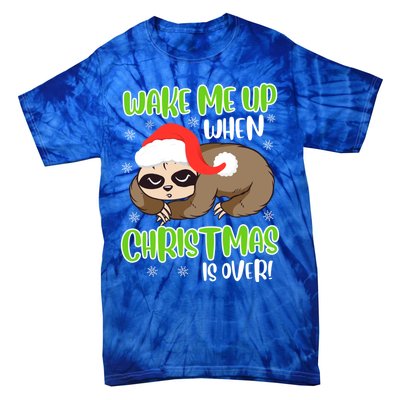 Antichristmas Sloth Wake Me Up Ugly Christmas Meaningful Gift Tie-Dye T-Shirt