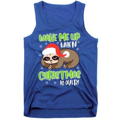 Antichristmas Sloth Wake Me Up Ugly Christmas Meaningful Gift Tank Top