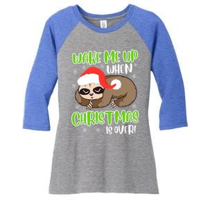 Antichristmas Sloth Wake Me Up Ugly Christmas Meaningful Gift Women's Tri-Blend 3/4-Sleeve Raglan Shirt