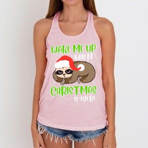 Antichristmas Sloth Wake Me Up Ugly Christmas Meaningful Gift Women's Knotted Racerback Tank