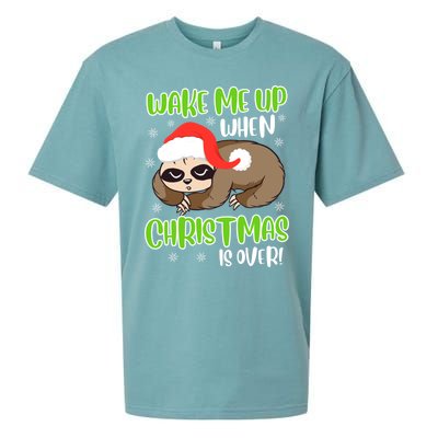 Antichristmas Sloth Wake Me Up Ugly Christmas Meaningful Gift Sueded Cloud Jersey T-Shirt