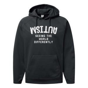 Autism Seeing World Differently Awareness Autistic Performance Fleece Hoodie