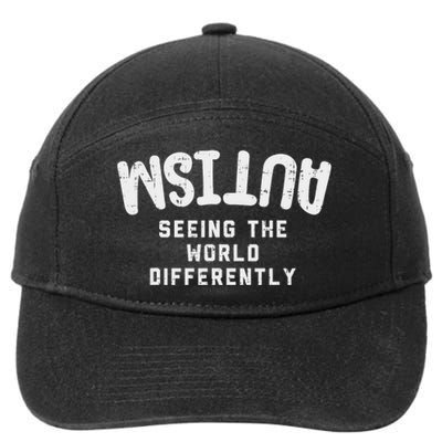 Autism Seeing World Differently Awareness Autistic 7-Panel Snapback Hat