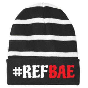 Aja Smith Wearing Ref Bae Striped Beanie with Solid Band