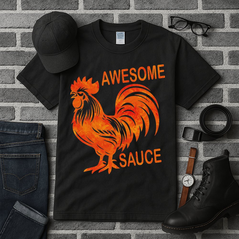 Awesome Sauce With Picture Of Rooster Tall T-Shirt
