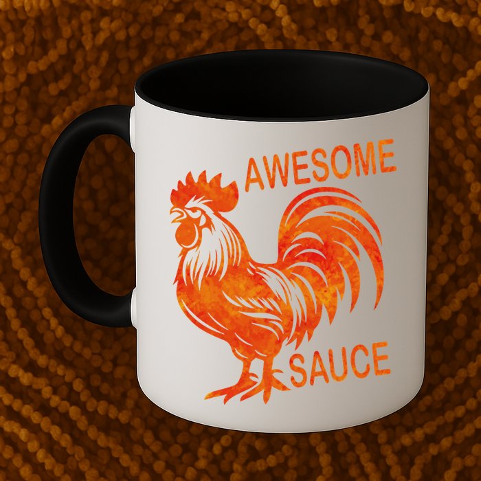 Awesome Sauce With Picture Of Rooster Mug