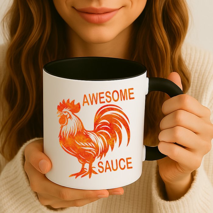 Awesome Sauce With Picture Of Rooster Mug