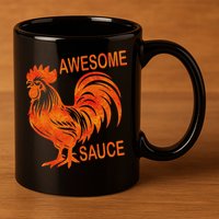Awesome Sauce With Picture Of Rooster 11oz C Handle Ceramic Mug