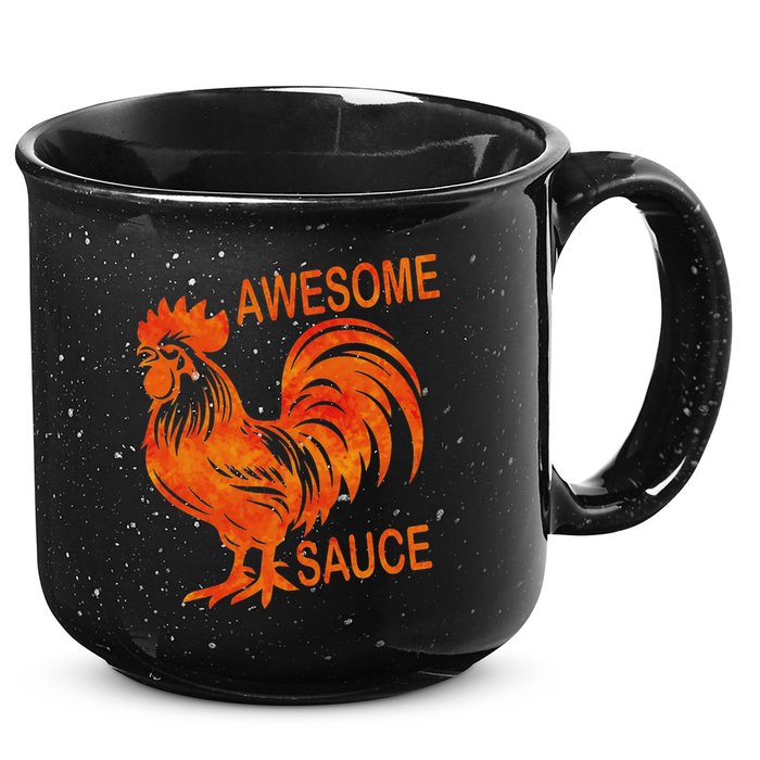 Awesome Sauce With Picture Of Rooster 15oz Campfire Ceramic Mug