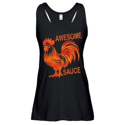 Awesome Sauce With Picture Of Rooster Ladies Essential Flowy Tank