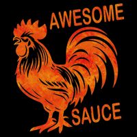 Awesome Sauce With Picture Of Rooster Flat Bill Trucker Hat