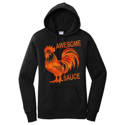 Awesome Sauce With Picture Of Rooster Women's Pullover Hoodie