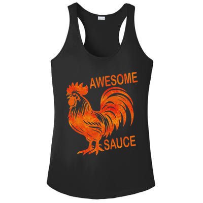 Awesome Sauce With Picture Of Rooster Ladies PosiCharge Competitor Racerback Tank
