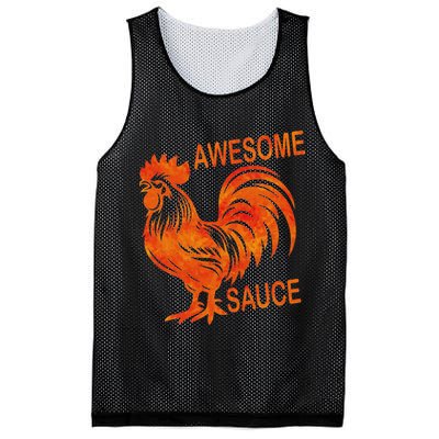 Awesome Sauce With Picture Of Rooster Mesh Reversible Basketball Jersey Tank