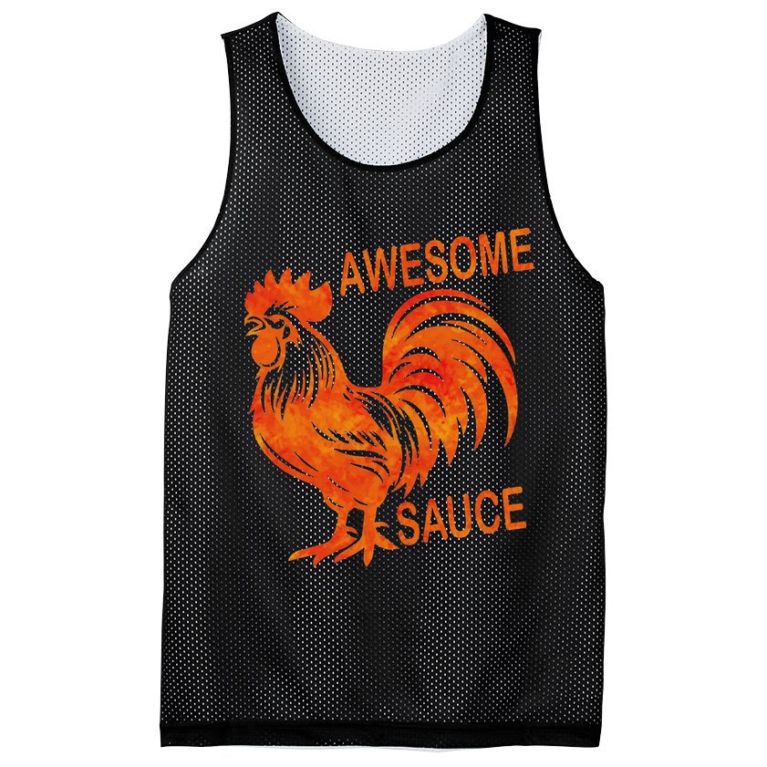 Awesome Sauce With Picture Of Rooster Mesh Reversible Basketball Jersey Tank