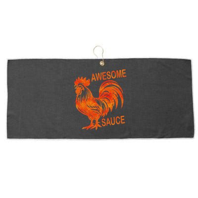 Awesome Sauce With Picture Of Rooster Large Microfiber Waffle Golf Towel
