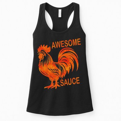 Awesome Sauce With Picture Of Rooster Womens Tank Top