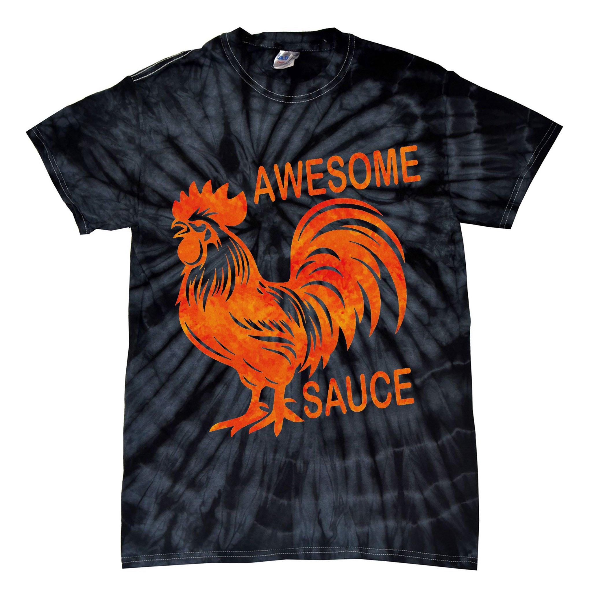 Awesome Sauce With Picture Of Rooster Tie-Dye T-Shirt