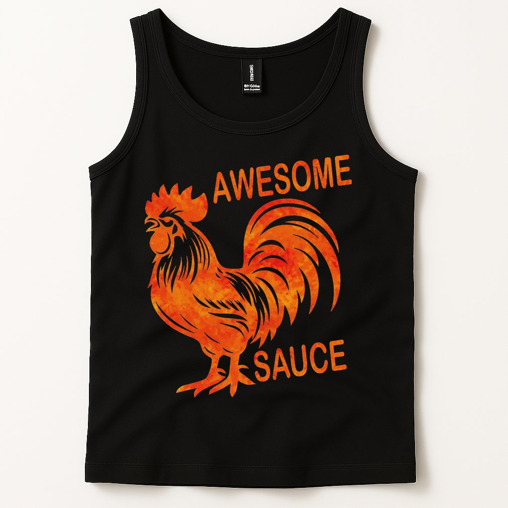 Awesome Sauce With Picture Of Rooster Tank Top