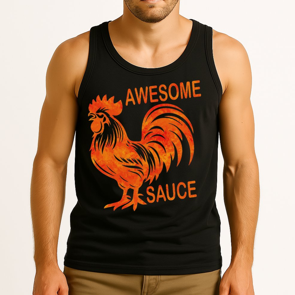 Awesome Sauce With Picture Of Rooster Tank Top