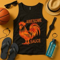 Awesome Sauce With Picture Of Rooster Tank Top
